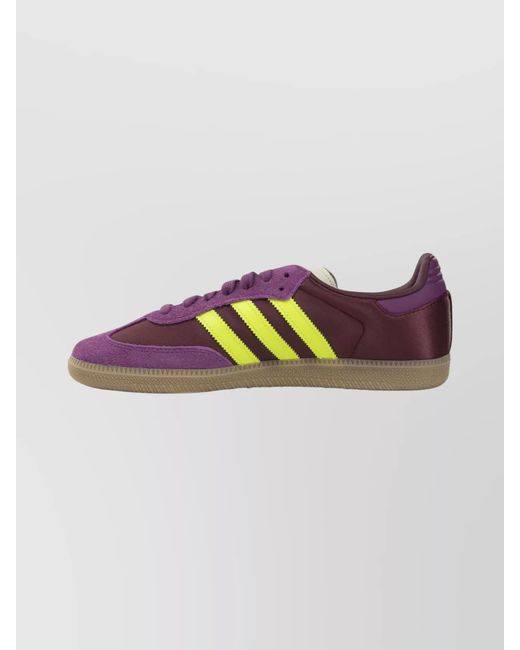Adidas Originals Purple Leather Low-Top Sneakers for men