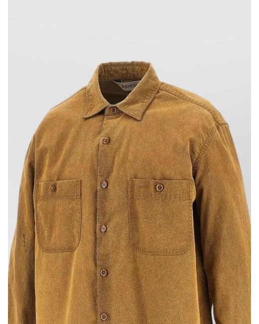 Aspesi Natural Slim Shirt Long Sleeves Chest Pockets for men