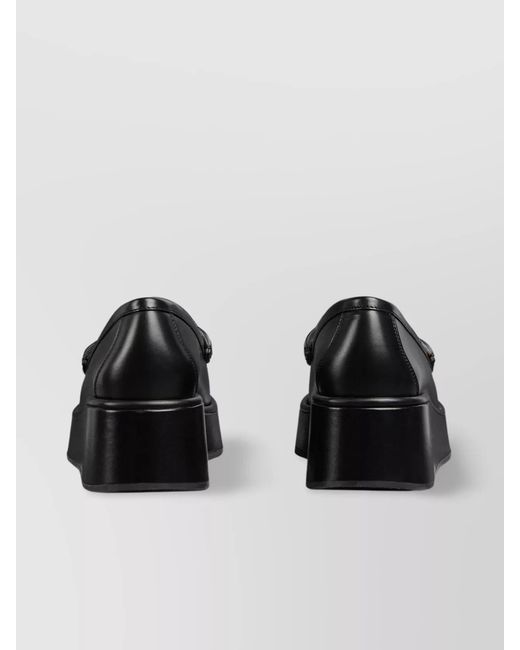 Gucci Black Horsebit Detail Wedge Loafers