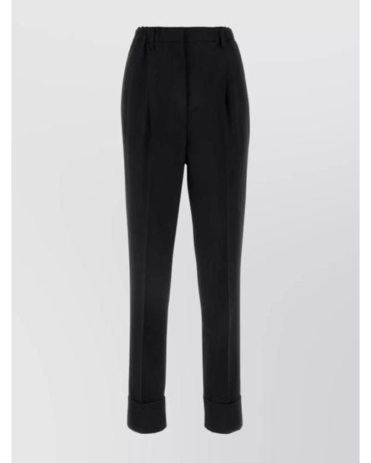Prada Black Wool Blend Trousers