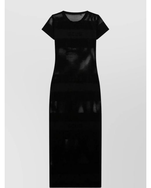 Gcds Black Net Mesh Long Dress