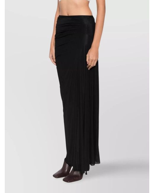 Dries Van Noten Black Asymmetric Draped Maxi Skirt