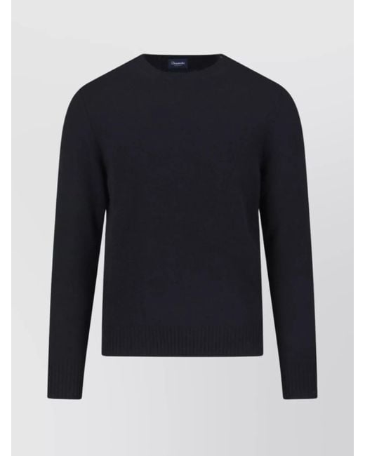 Drumohr Blue Cashmere Crewneck Jumper for men