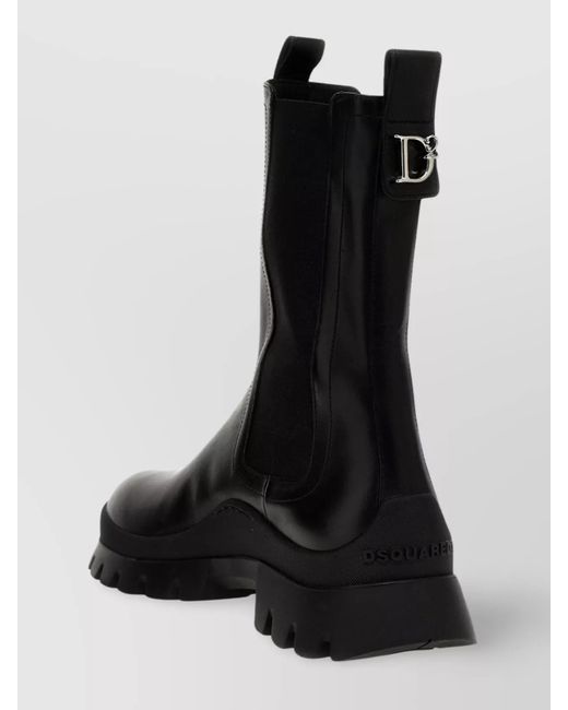 DSquared² Black Leather Ankle Boots