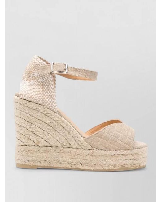 Castaner Natural Ankle-Strap Platform Espadrilles