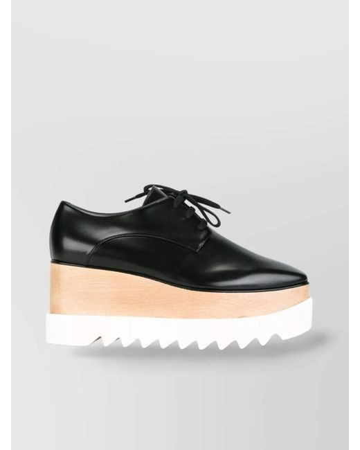 Stella McCartney Black Brogues With Low Wedge Heel