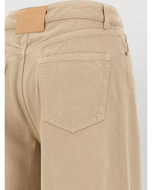 Nude Natural Tilda Pants Wide Leg Belt Loops Pockets