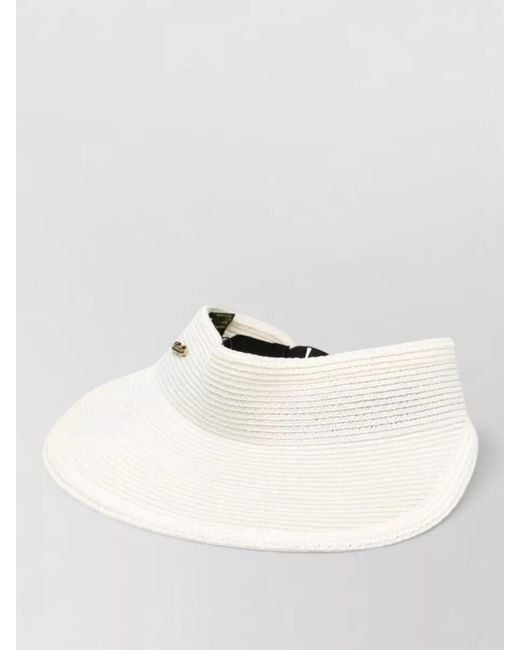 Borsalino Natural Jasmine Visor Hat Wide Brim Strap