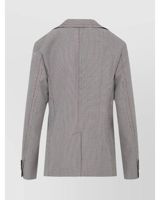 Marni Gray Embroidered Wool Blend Single-Breasted Blazer