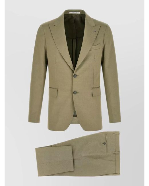 Tagliatore Green Single Breasted Suit for men