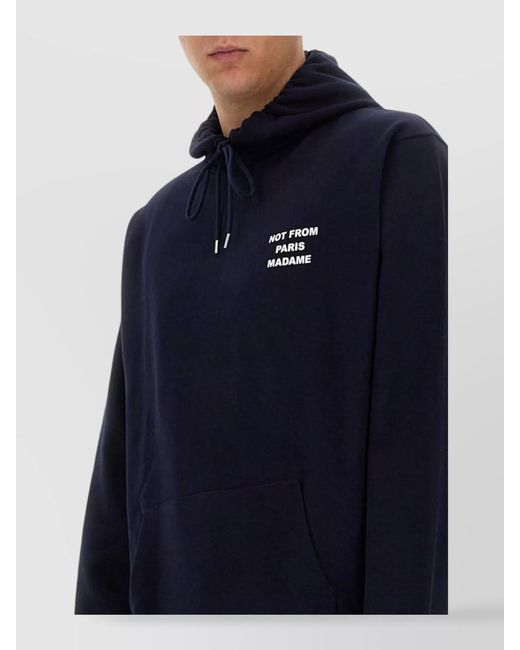 Drole de Monsieur Blue Relaxed-Fit Hoodie for men