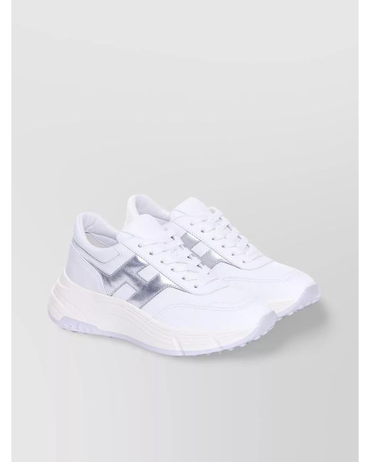 Hogan White Leather Low-Top Sneakers