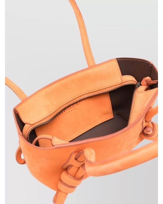 Hereu Orange Leather Shoulder Bag