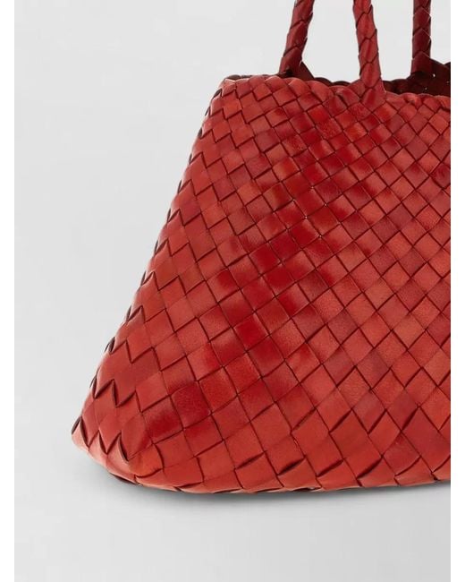 Dragon Diffusion Red Santa Croce Small Leather Tote Bag