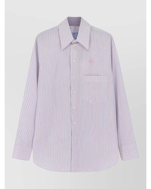 Seafarer Purple Striped Cotton Shirt