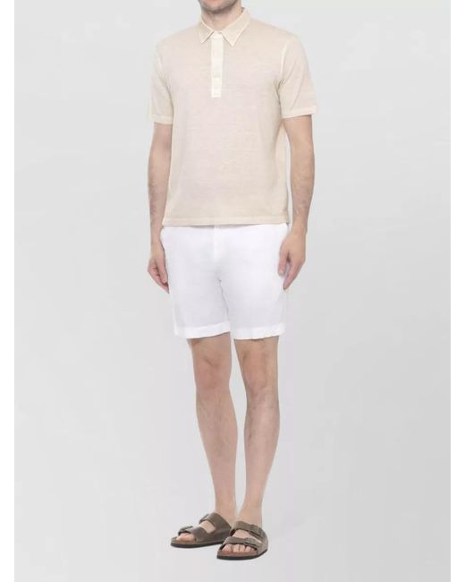 120% Lino Natural Short-Sleeve Polo Shirt for men