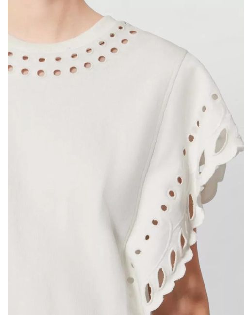 Isabel Marant White Cotton Short-Sleeve Blouse