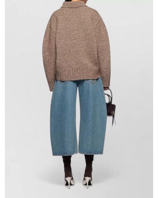 The Attico Brown Cashmere Wool Cardigan