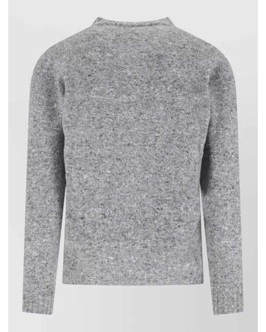 Drumohr Gray Round Neck Long Sleeve Knitwear Crew for men