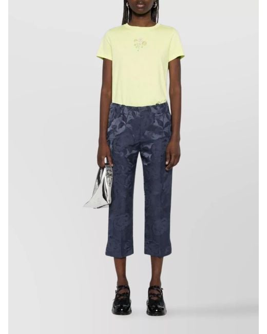 KENZO Blue Straight-Leg Cropped Trousers
