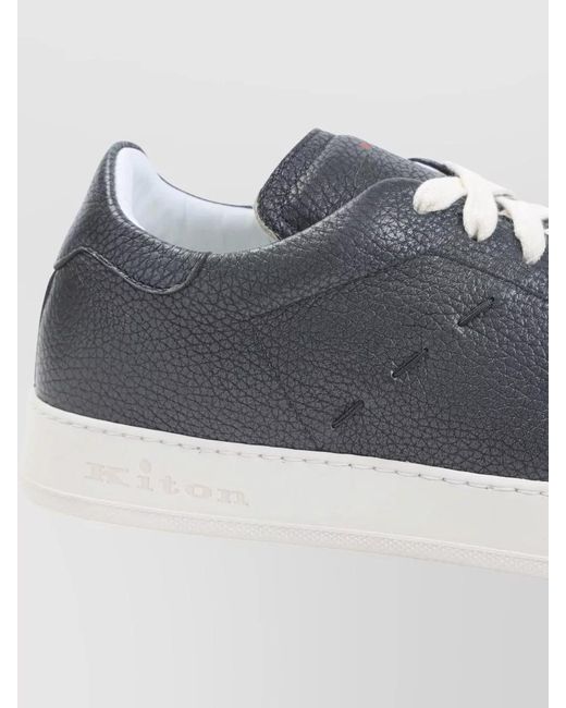 Kiton Metallic Low Top Sneakers Grained Leather Laces for men