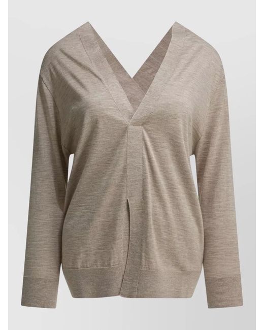 Sa Su Phi Multicolor Knitwear V Neck Long Sleeve Ribbed Edges