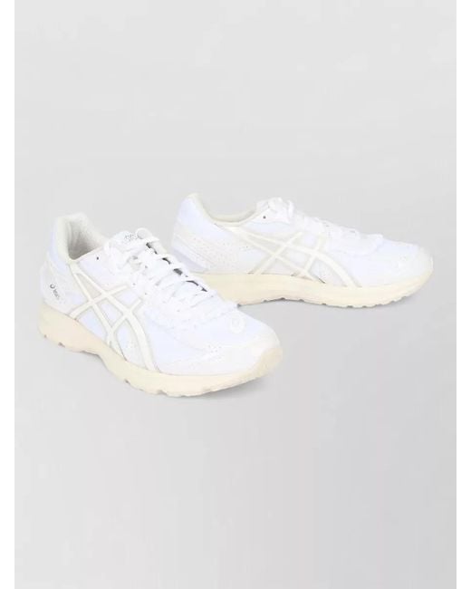 Asics White Jog 100S Lace Up Sneakers