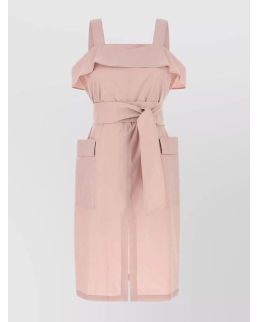 Weekend by Maxmara Pink Cotton Knee-Length Dress