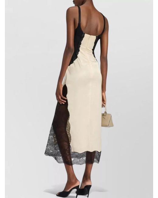 The Attico White Lace Midi Slip Dress Cut Out Design