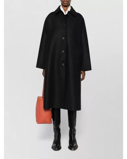 Harris Wharf London Black Wool Long Coat