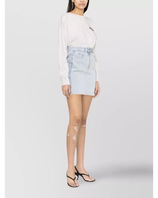 Isabel Marant Blue Denim High-Rise Midi Skirt