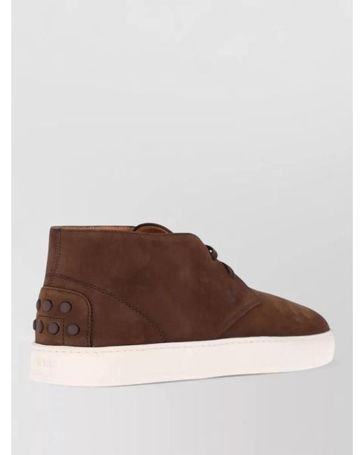 Tod's Brown Leather Low Top Boots for men