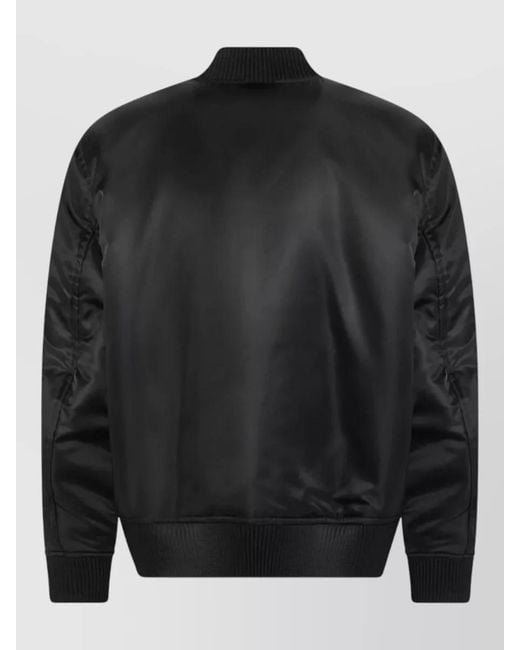 Gucci Black Jacket Ribbed Collar Cuffs Hem Pockets for men