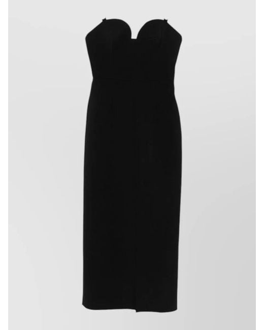 Givenchy Black Wool Knee-Length Midi Dress