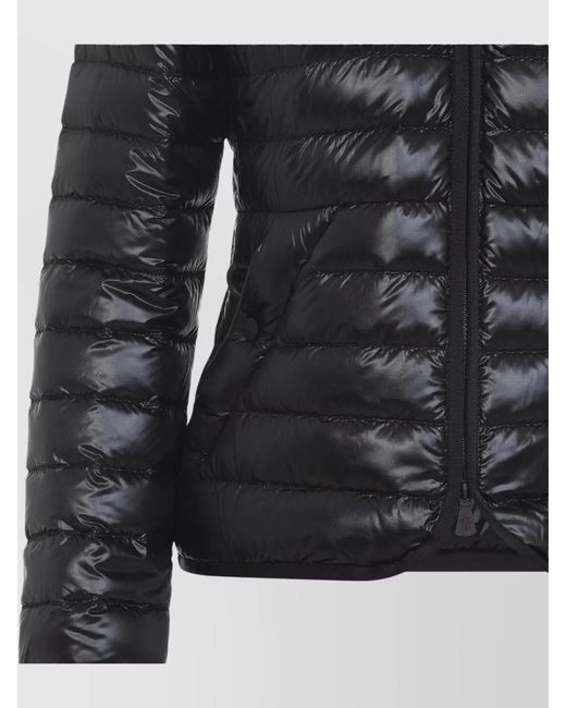 Moncler Black Karuras Hooded Jacket Elastic Cuffs Quilting