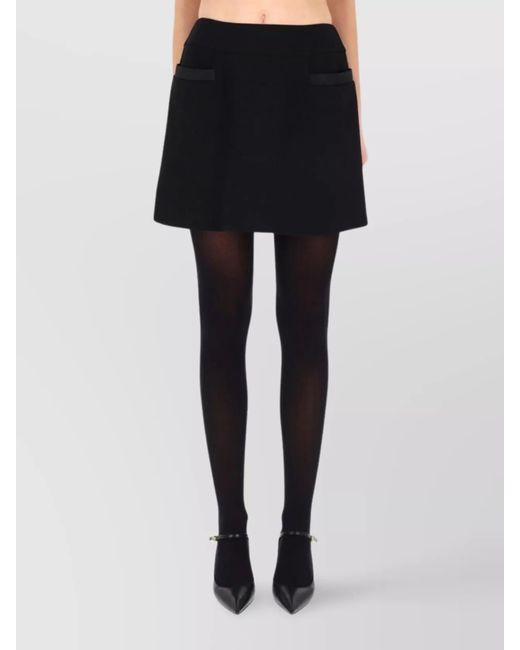 Dolce & Gabbana Black Wool Silk High-Rise Crepe Skirt