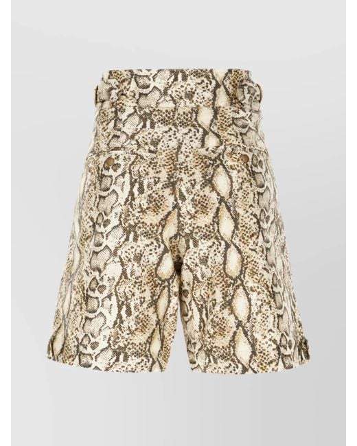 Isabel Marant Natural Printed Bermuda Shorts