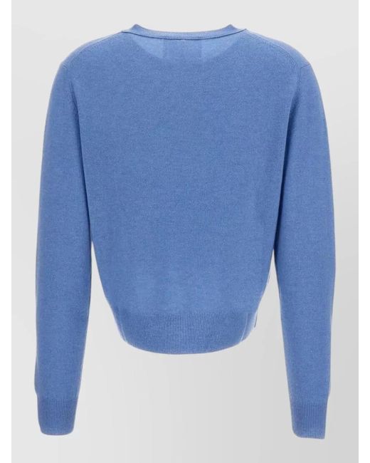Lisa Yang Blue Cashmere Long-Sleeve Sweater