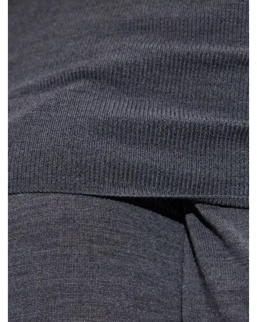 Stella McCartney Blue Virgin Wool Off-Shoulder Turtleneck Jumper