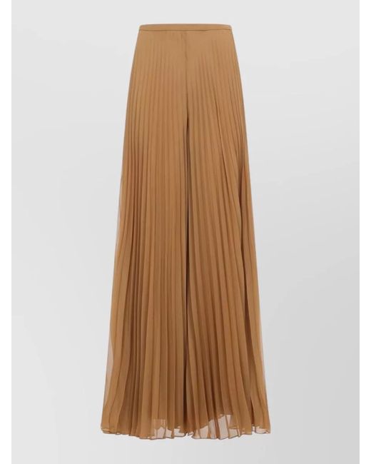 Max Mara Natural Pianoforte Grembo Pleated Sheer Trousers