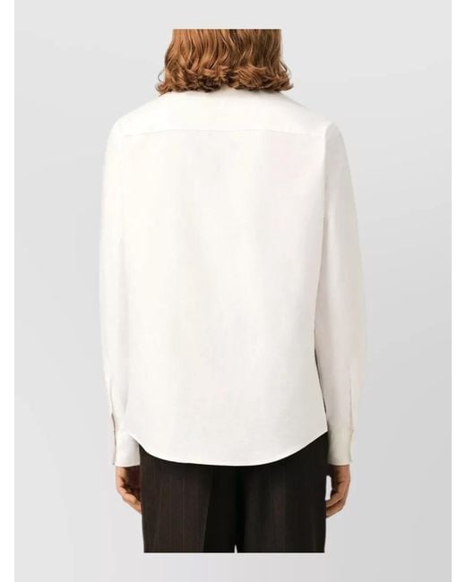 AMI Natural Tailored Long Sleeve Shirt Straight Hem