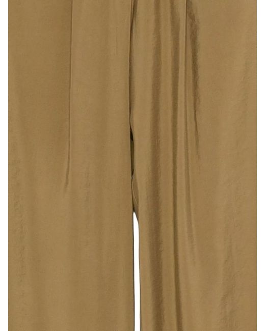 Alysi Natural Tailored Wide Leg Trousers Single Back Pocket