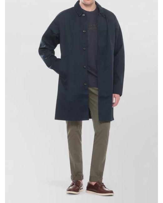 Barbour Blue Jacket Collar Neckline Long Sleeves Waterproof for men