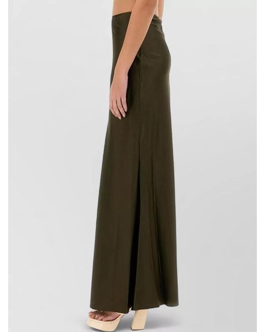 Staud Green Silk Midi Skirt