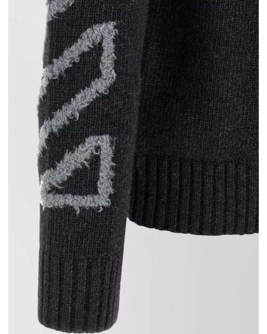 Off-White c/o Virgil Abloh Black Diag Arrow Knit Sweater Crew Neck for men