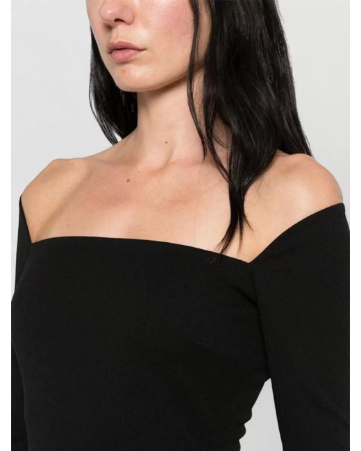 Solace London Black Lolita Off Shoulder Maxi Evening Dress