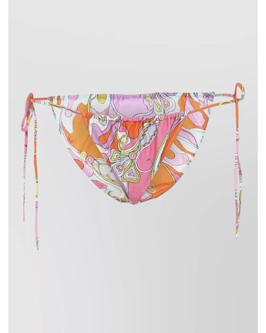 Emilio Pucci Pink Low Rise Tie Side Bikini Bottoms