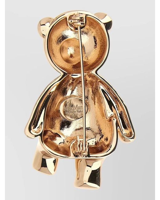 Max Mara Metallic Bear Brooch