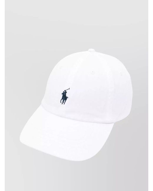 Polo Ralph Lauren White Signature Cap With Curved Brim And Ventilation for men