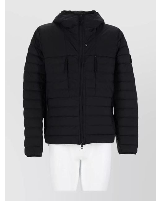 Stone Island Blue Hooded Coat Long Sleeves Regular Fit for men